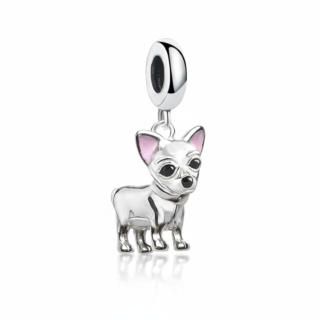 Berloque Chihuahua Charmz em Prata 925 – homenagem fofa para amantes de pets e pulseiras de berloques