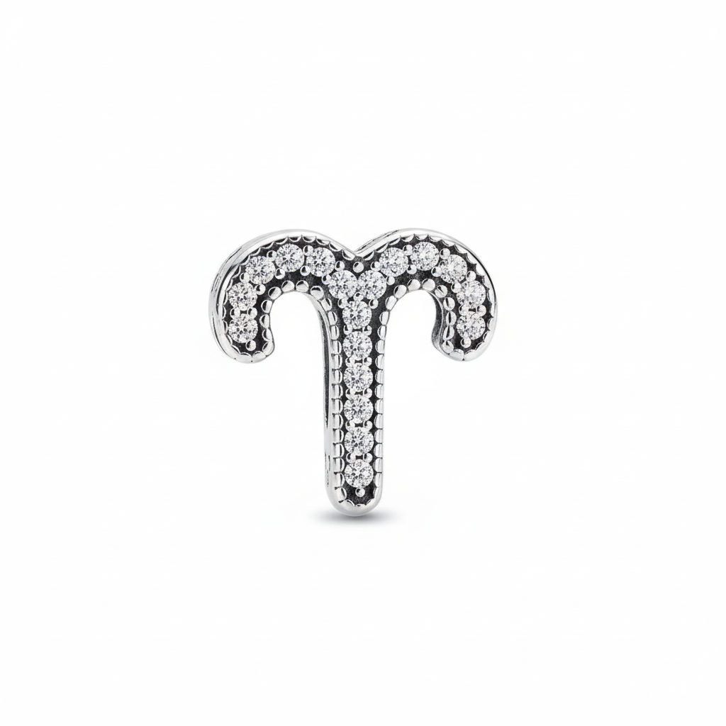 Berloque signo Áries em Prata 925, símbolo de coragem e energia, perfeito para pessoas determinadas e autênticas.